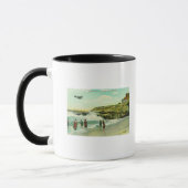 Badezene am Strand von La Jolla, San Diego, CA Tasse (Links)