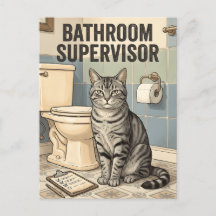 Badezimmer-Aufseher Lustige Katze Toiletten Humor