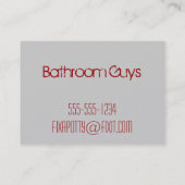 Badezimmer-Bau-Vintage Geschäfts-Karten Visitenkarte (Rückseite)