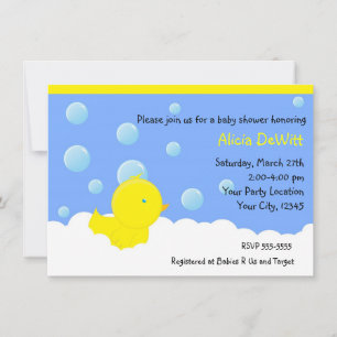 Badezimmer Gelbe Gummi-Ente Baby Shower Einladung