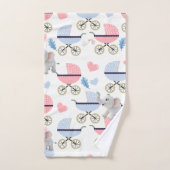 Badezimmer Handtuch Sets Baby Stroller Elefant Ros (Handtuch)