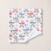 Badezimmer Handtuch Sets Baby Stroller Elefant Ros (Waschlappen)