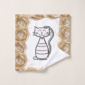 Badezimmer Handtuch Sets Katze (Waschlappen)