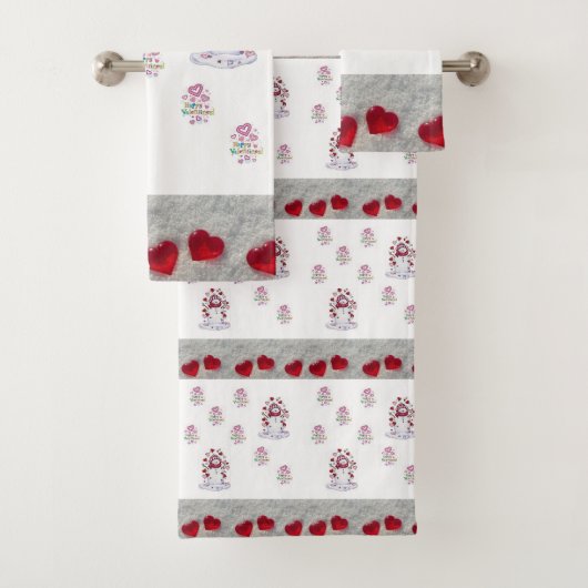 Badezimmer Handtuch Sets Valentinstag Schneemann (Insitu)