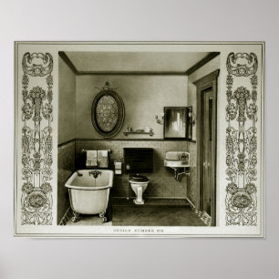 Badezimmer-Illustration von 1903 Poster