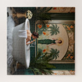 Badezimmer im Art Deco Stil mit badender Frau Puzzle (Horizontal)