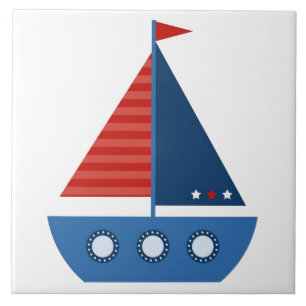 Badezimmer Keramikfliese - Segelboot