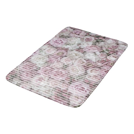 Badezimmer-Matte - viktorianische Rosen-Collage Badematte (Schrägansicht)