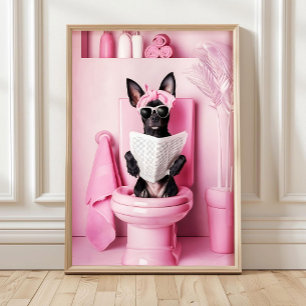Badezimmer Mini Pinscher Druck Lustiges Poster Lus