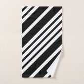 Badezimmer mit schwarz-weißem Streifen Badhandtuch Set (Handtuch)