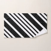 Badezimmer mit schwarz-weißem Streifen Badhandtuch Set (Handtuch)