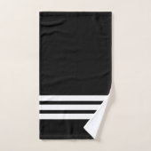 Badezimmer mit schwarz-weißem Streifen Badhandtuch Set (Handtuch)