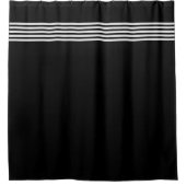 Badezimmer mit schwarz-weißem Streifen Duschvorhang (Vorderseite)