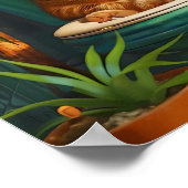 Badezimmer Orange Tabby Katzen Druck, Lustiger Tab Poster (Ecke)