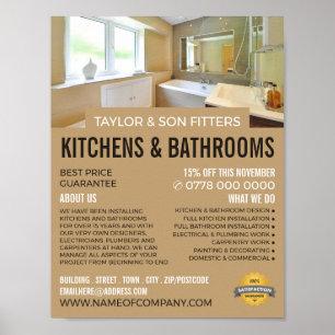 Badezimmer Portrait, Küche & Badezimmer Fitter Poster