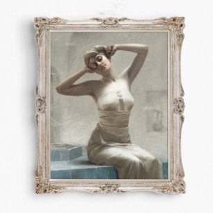 Badezimmer-Porträt-Druck, druckbare Wandkunst, Vin Poster