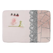 Badezimmer Räume Design Zuhause Schwarzer Glitzer Badematte (Vorderseite)