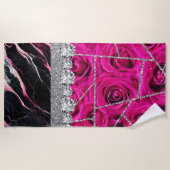 Badezimmer Räume Design Zuhause Schwarzer Glitzer  Strandtuch (Vorderseite)