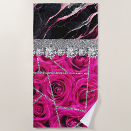 Badezimmer Räume Design Zuhause Schwarzer Glitzer  Strandtuch