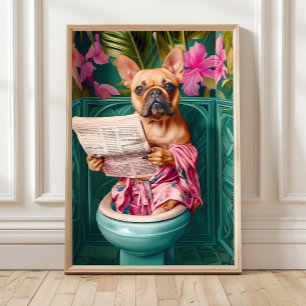 Badezimmer Rehkitz Französische Bulldogge Druck Lu Poster