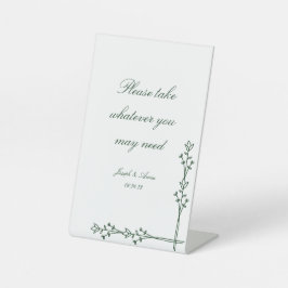 Badezimmer Schild in dunkelgrünen Florals