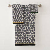 BADEZIMMER-TOWEL-SET SCHWARZ GOLD-LEOPARD BADHANDTUCH SET (Insitu)