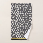 BADEZIMMER-TOWEL-SET SCHWARZ GOLD-LEOPARD BADHANDTUCH SET (Handtuch)