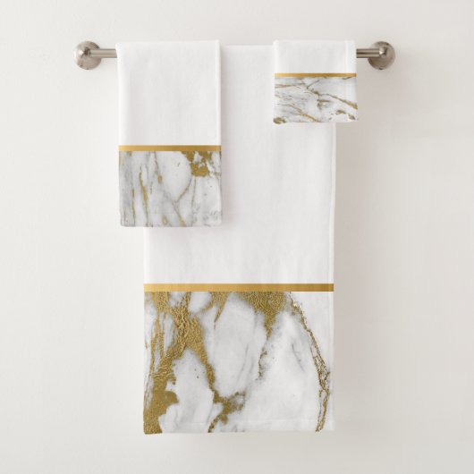 BADEZIMMER-TOWEL-SET "WHIRLMARBLE GOLD" BADHANDTUCH SET (Insitu)