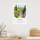 Badezimmer Wasserfarbenposter Badezimmer Reise Dru Poster (Küche)