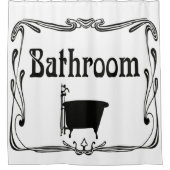 Badezimmerbadwanne Schwarz-weißer Duschvorhang (Vorderseite)