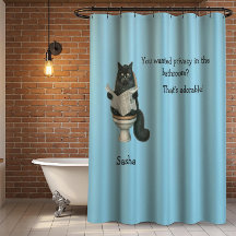 Badezimmerprivatsphäre mit Katzen-Duschvorhang