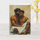 Badezimmerumarmung nach der Dusche Karte (Gelbe Blume)