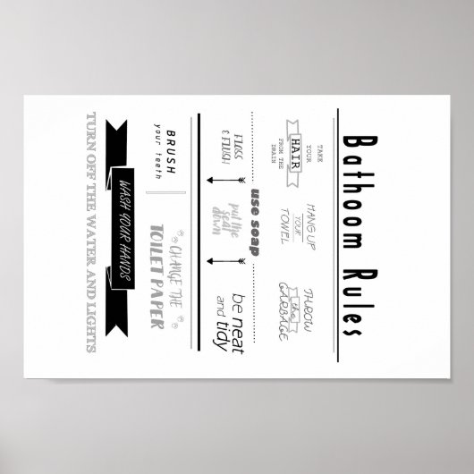 Badezimmervorschriften Poster (Vorne)