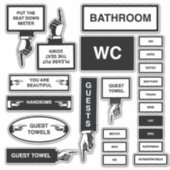Badezimmerzeichen Aufkleber (Vorderseite)