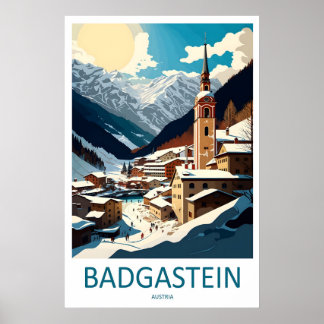 Badgastein Vintage-Reiseposter Skigebiet Nationalp Poster
