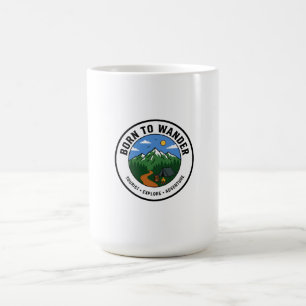 Badge 'Born to Wander' Bergabenteuer-Camp Kaffeetasse