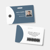 Badge Foto of the employee's person, Code bar, Lo Ausweis (Vorder- & Rückseite)