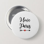 Badge I love Paris Button (Vorne & Hinten)