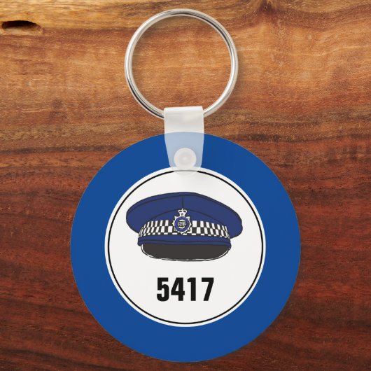 Badge Number. Policeman or Constable. Key Ring Schlüsselanhänger (Rückseite)