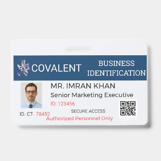 Badge Professionnel|Business|Corporate ID|Office Ausweis (Front)