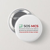 Badge Rond 5 cm Logo SOS MCS + Text Button (Vorne & Hinten)