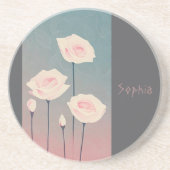 Badge Rond 5 cm Roses, personalized Getränkeuntersetzer (Vorne)