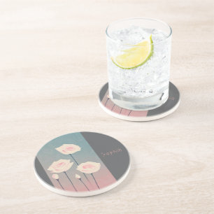 Badge Rond 5 cm Roses, personalized Getränkeuntersetzer