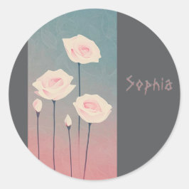 Badge Rond 5 cm Roses, personalized Runder Aufkleber