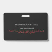 badge sécurité business badge corporate badge VIP! Ausweis (Back)