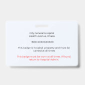 Badge Sécurité|Custom Nurse|Healthcare|Hosp ID Ausweis (Back)