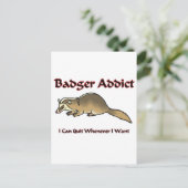 Badger Addict Postkarte (Stehend Vorderseite)