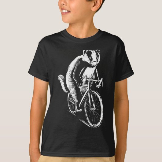 Badger Animal Bicycle Bekleidung Art Cyclist Gesch T-Shirt (Vorderseite)