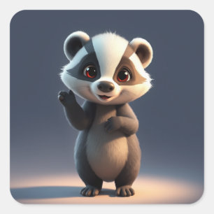 Badger-Aufkleber Quadratischer Aufkleber