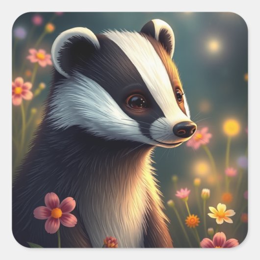 Badger-Aufkleber Quadratischer Aufkleber (Vorderseite)